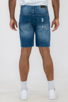 Washed Distressed Denim Shorts DSP1
