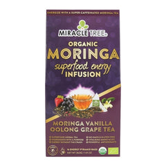Organic Moringa Energy Tea - Vanilla Oolong Grape - Natural Coffee
